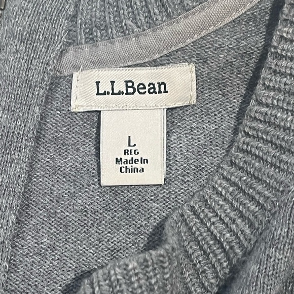 L.L. BeanCotton Cashmere Blend Crew Neck  Back Zip Sweater in Gray Women’s - Picture 9 of 13